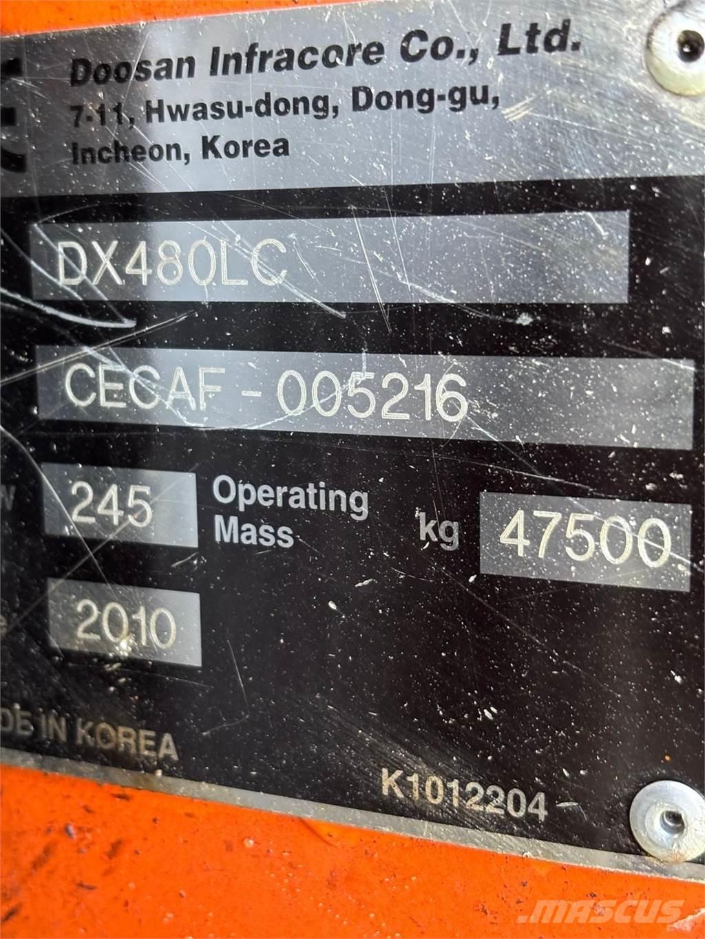 Doosan DX480LC 履帶式 挖土機/掘鑿機/挖掘機