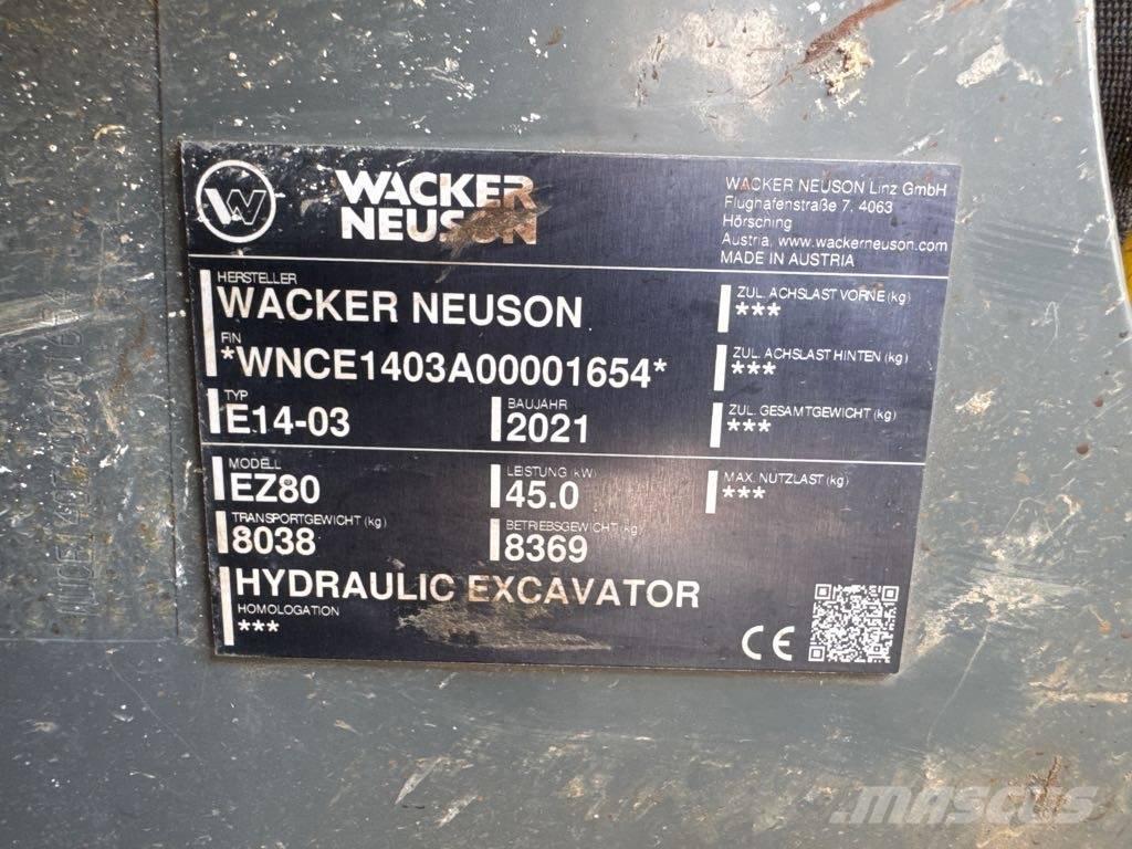 Wacker Neuson EZ80 履帶式 挖土機/掘鑿機/挖掘機