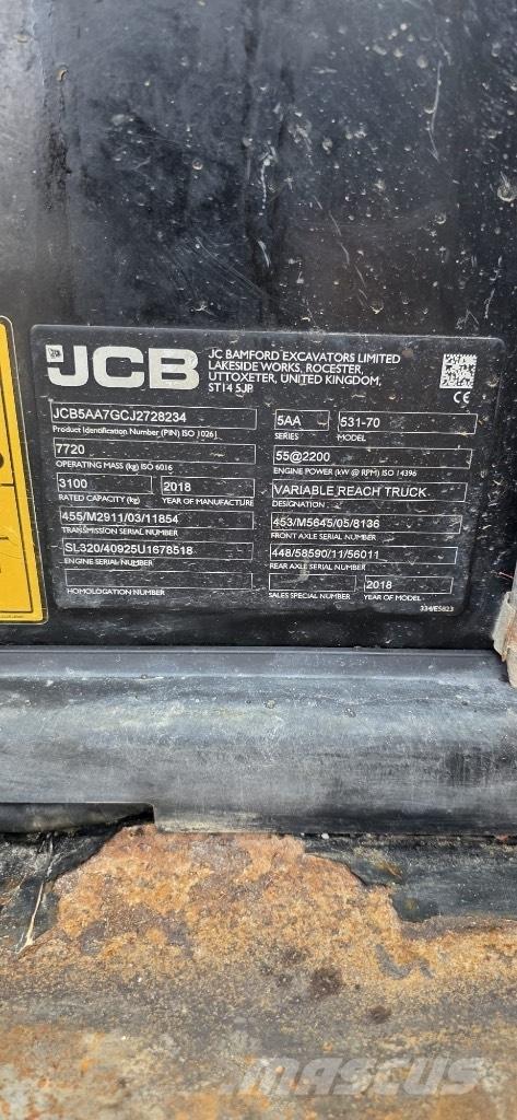 JCB 531-70 Agri 伸縮臂操作車