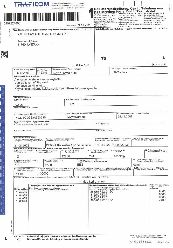 Volvo FM 13 400 商用底盤車