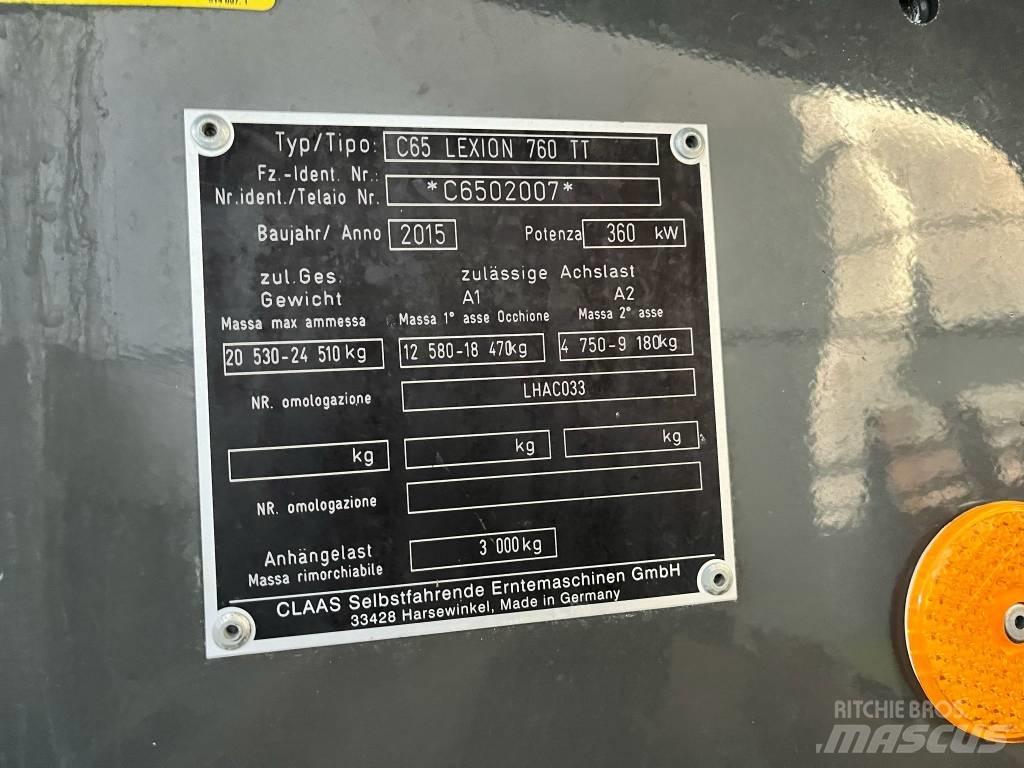 CLAAS Lexion 760 TT 聯合收穫機