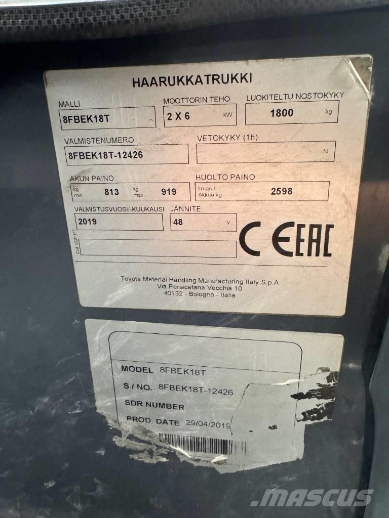 Toyota 8 FBEK 18 T 電動堆高機