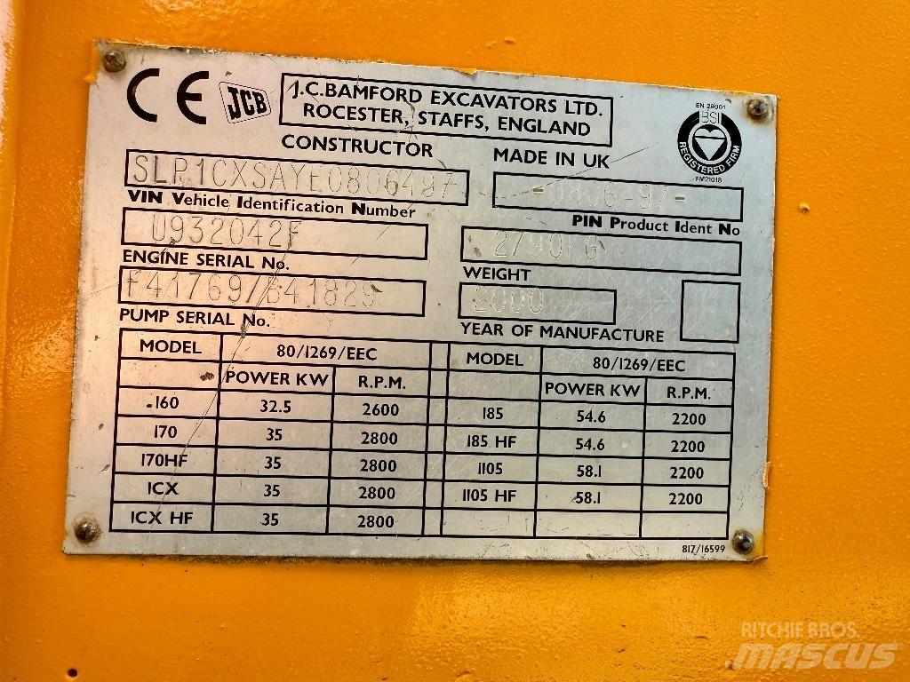 JCB 1 CX 反鏟裝載機