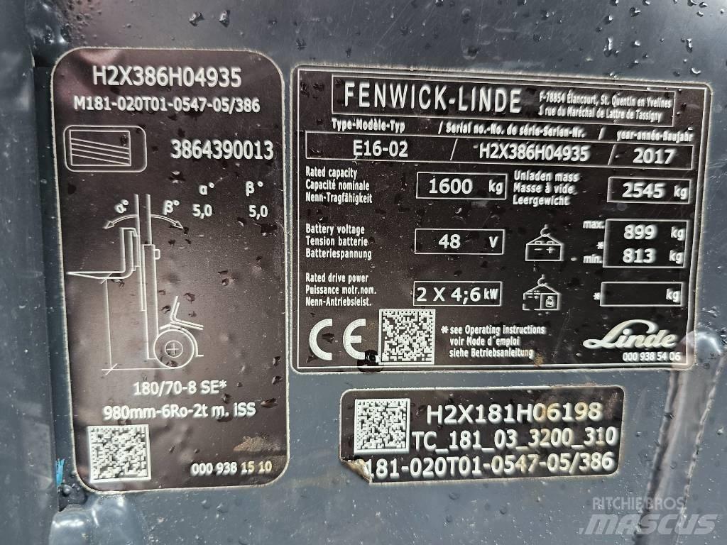Linde E16 -02 電動堆高機