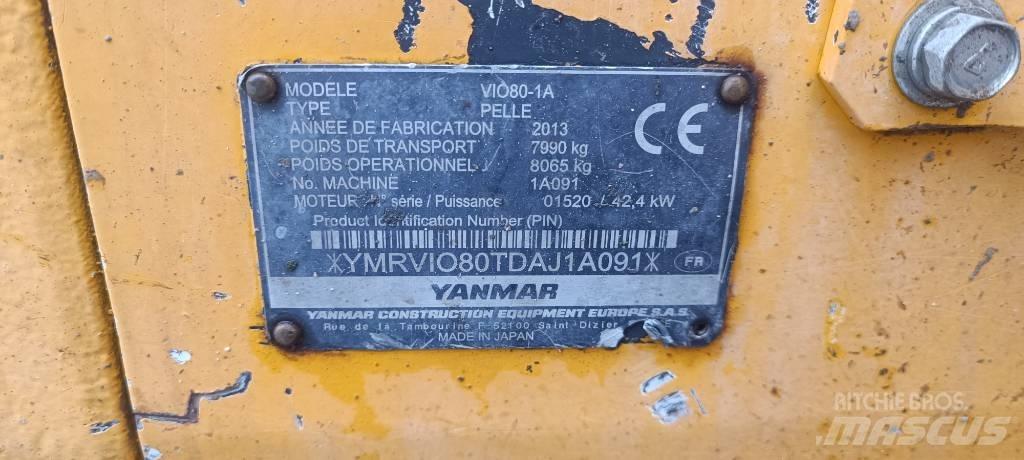 Yanmar Vio 80-1A 中型挖土機/掘鑿機/挖掘機 7t-12t