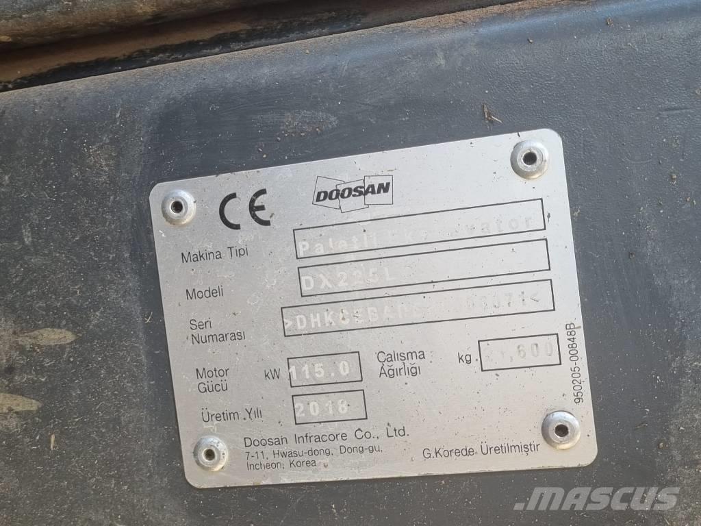 Doosan DX 225 履帶式 挖土機/掘鑿機/挖掘機
