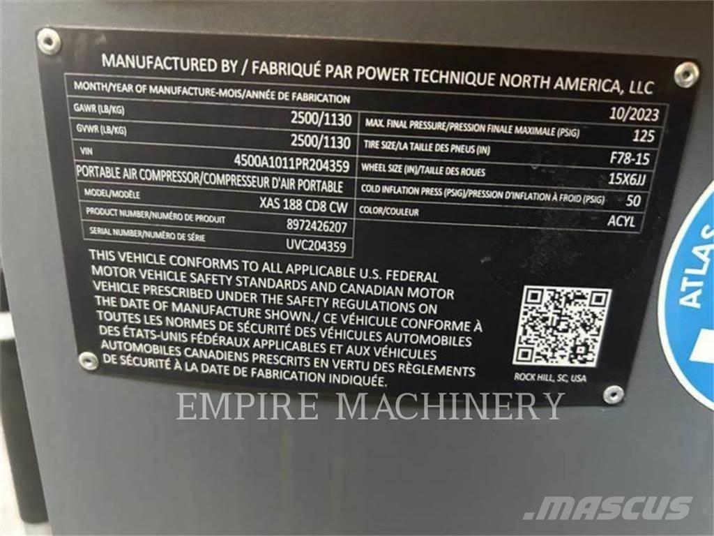 Atlas Copco XAS188CD 空氣壓縮機