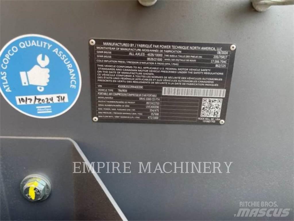Atlas Copco XRVS1000CD 空氣壓縮機