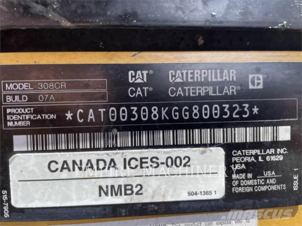 CAT 308-07 履帶式 挖土機/掘鑿機/挖掘機