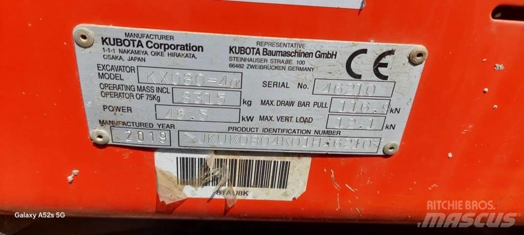 Kubota KX 080-4 中型挖土機/掘鑿機/挖掘機 7t-12t
