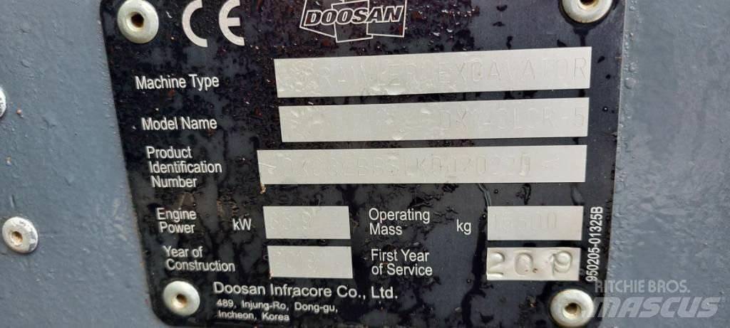 Doosan DX140LCR-5 履帶式 挖土機/掘鑿機/挖掘機