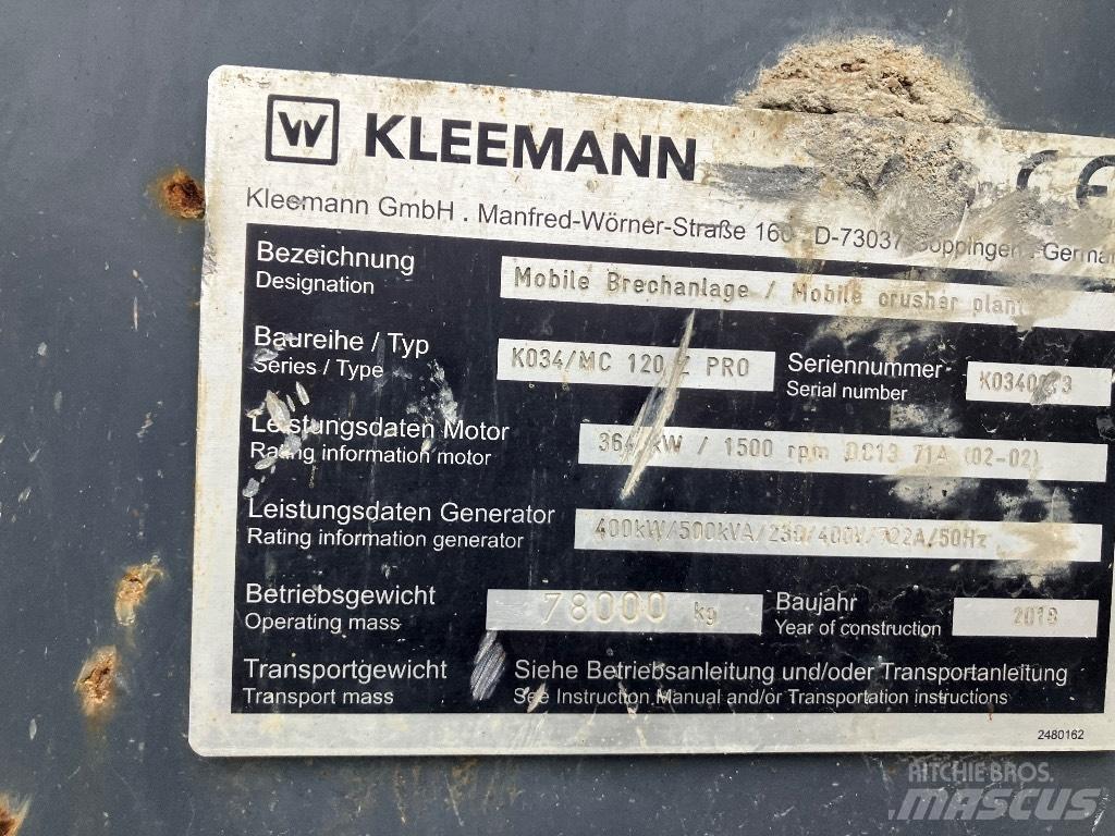 Kleemann MC 120 Z 移動式壓碎機