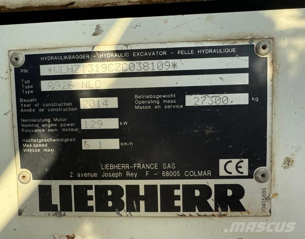 Liebherr R 926 履帶式 挖土機/掘鑿機/挖掘機