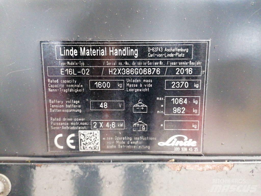 Linde E16L-02 電動堆高機