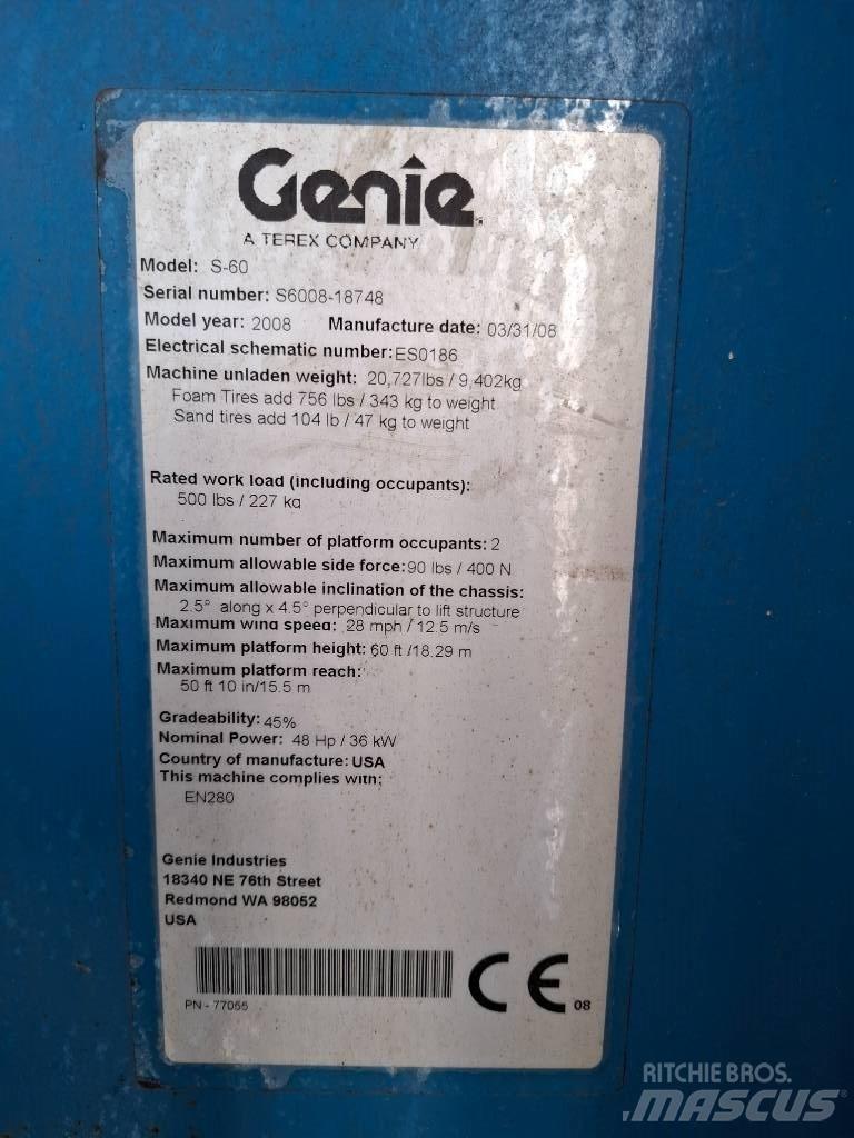 Genie S 60 伸縮臂高空作業車