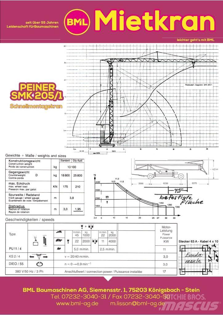 Peiner SMK205/1 塔式起重機