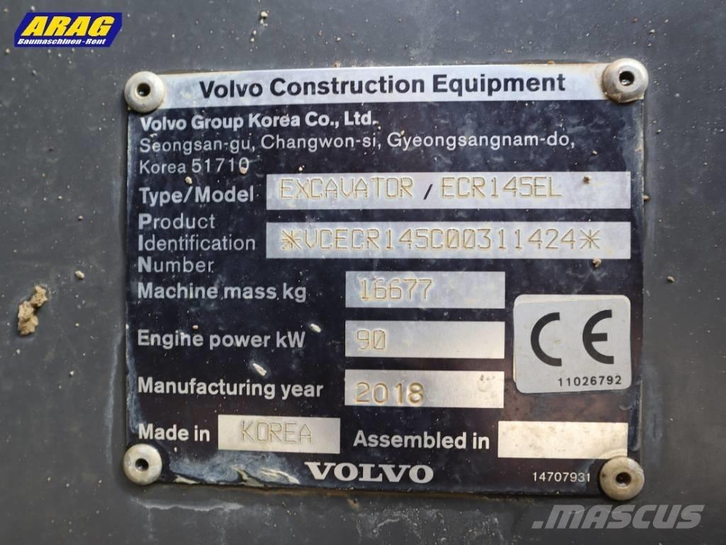 Volvo ECR 145 EL 履帶式 挖土機/掘鑿機/挖掘機