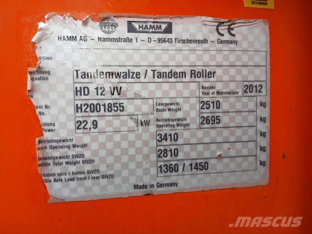 Hamm HD12 VV, Vält 雙輪滾壓機