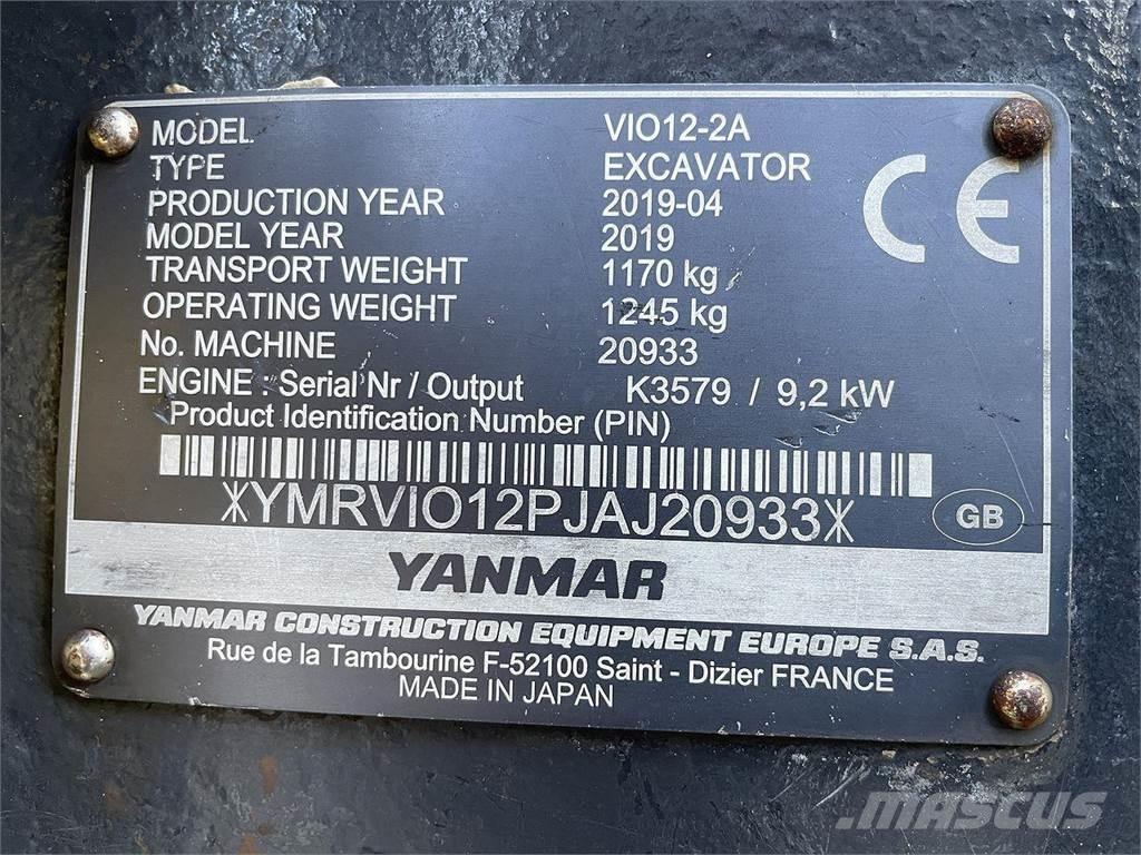 Yanmar VIO12 旋轉式挖土機/掘鑿機/挖掘機
