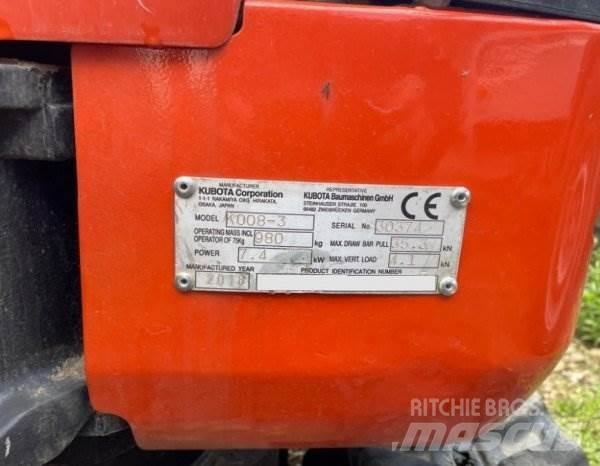 Kubota K008-3 小型挖土機/掘鑿機<7t(小型挖掘機)