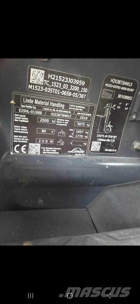 Linde h 25 電動堆高機