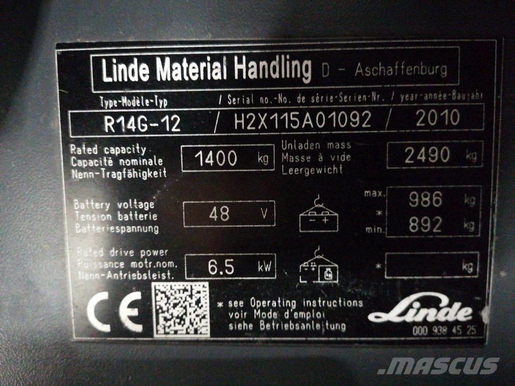 Linde R14G-12 前伸式堆高機(叉車)