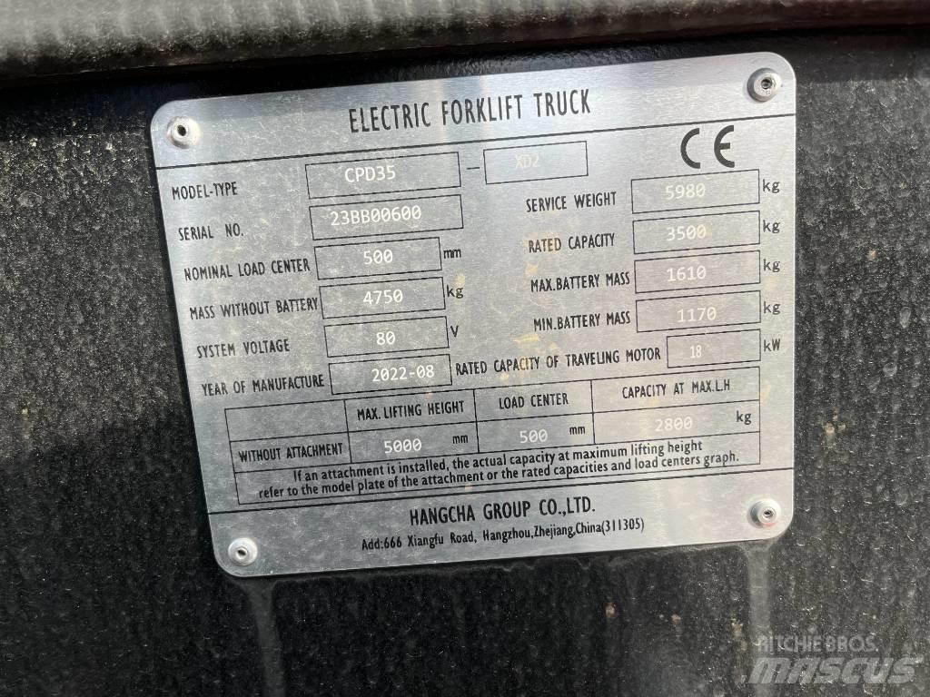 Hangcha CPD35-XD2 電動堆高機