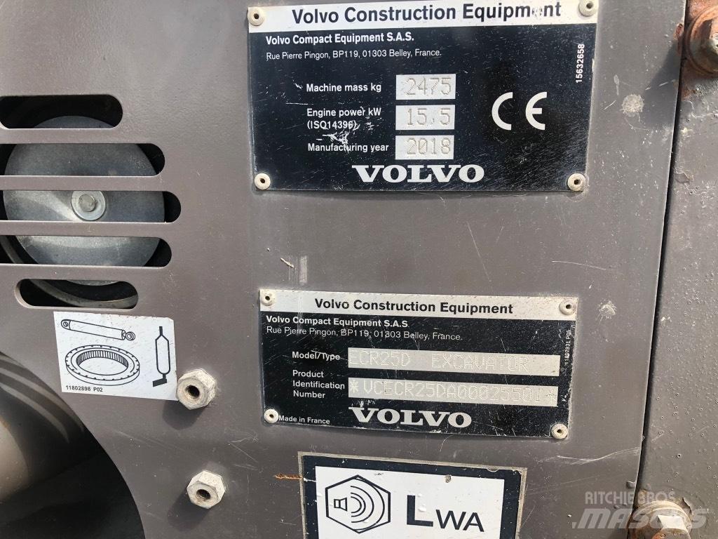 Volvo ECR 25 D 小型挖土機/掘鑿機<7t(小型挖掘機)