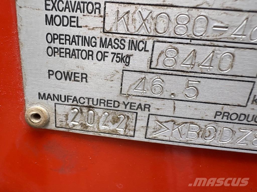 Kubota KX 080 中型挖土機/掘鑿機/挖掘機 7t-12t