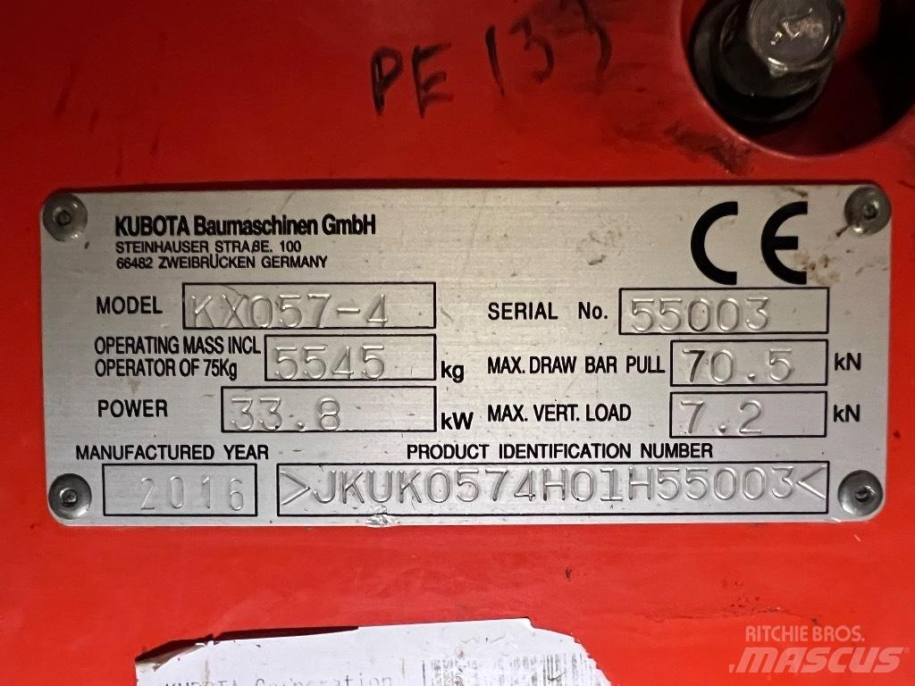 Kubota KX057 小型挖土機/掘鑿機<7t(小型挖掘機)