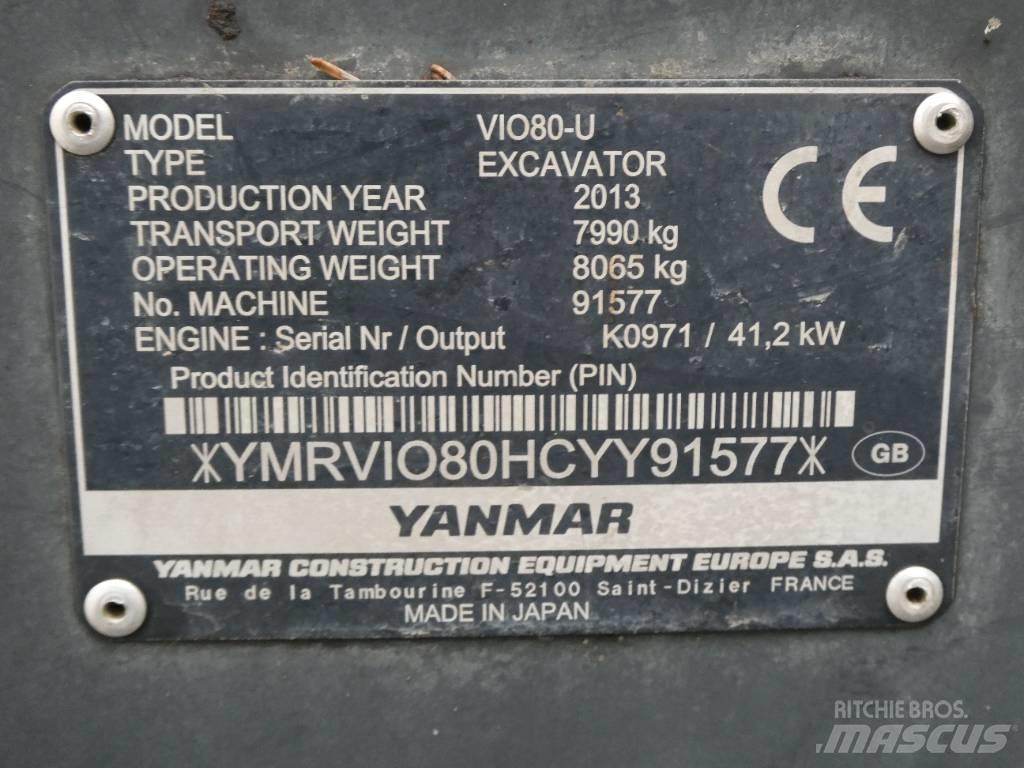 Yanmar Vio 80 U 中型挖土機/掘鑿機/挖掘機 7t-12t