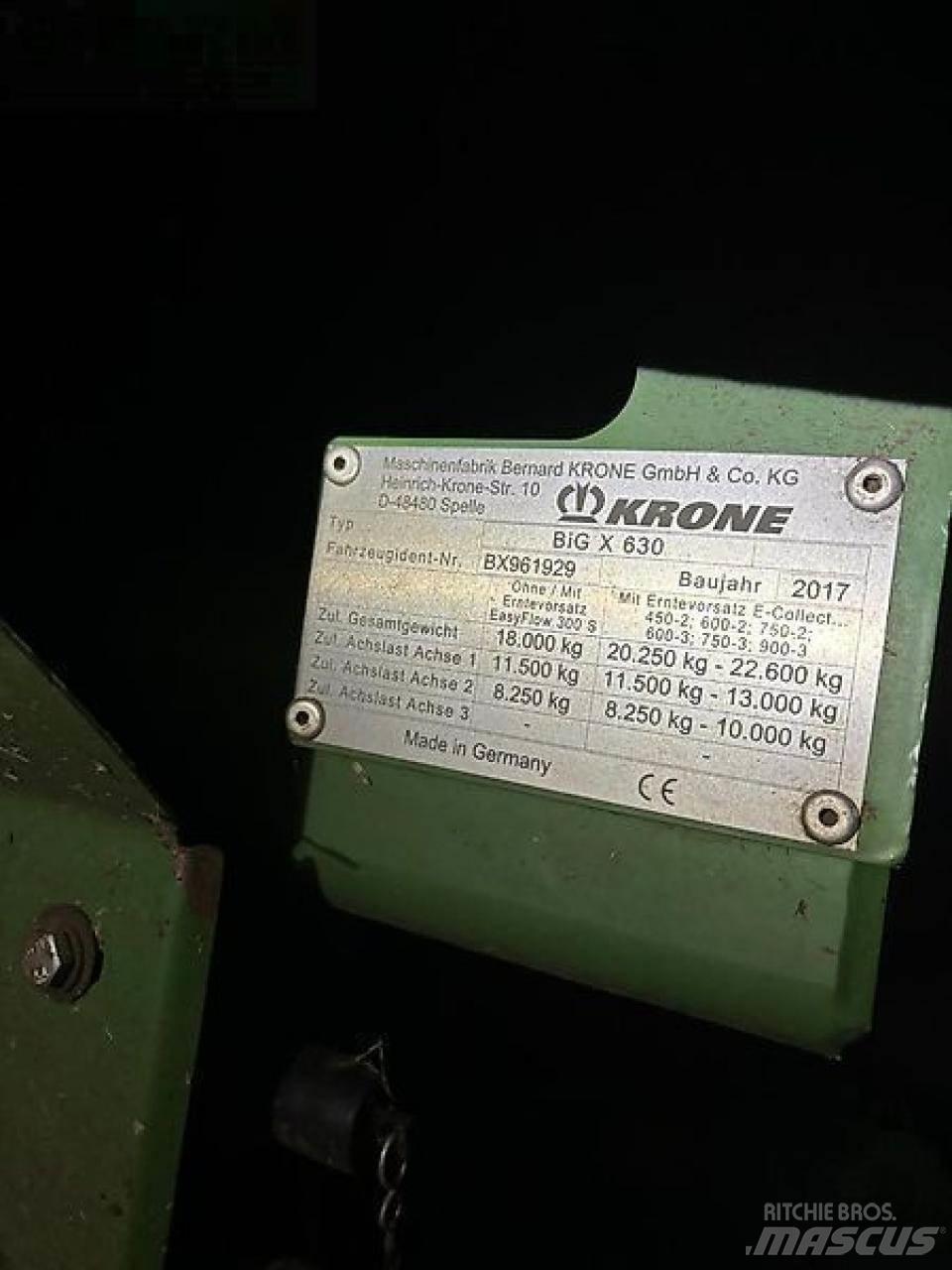 Krone big x 630 自走式飼料採集機