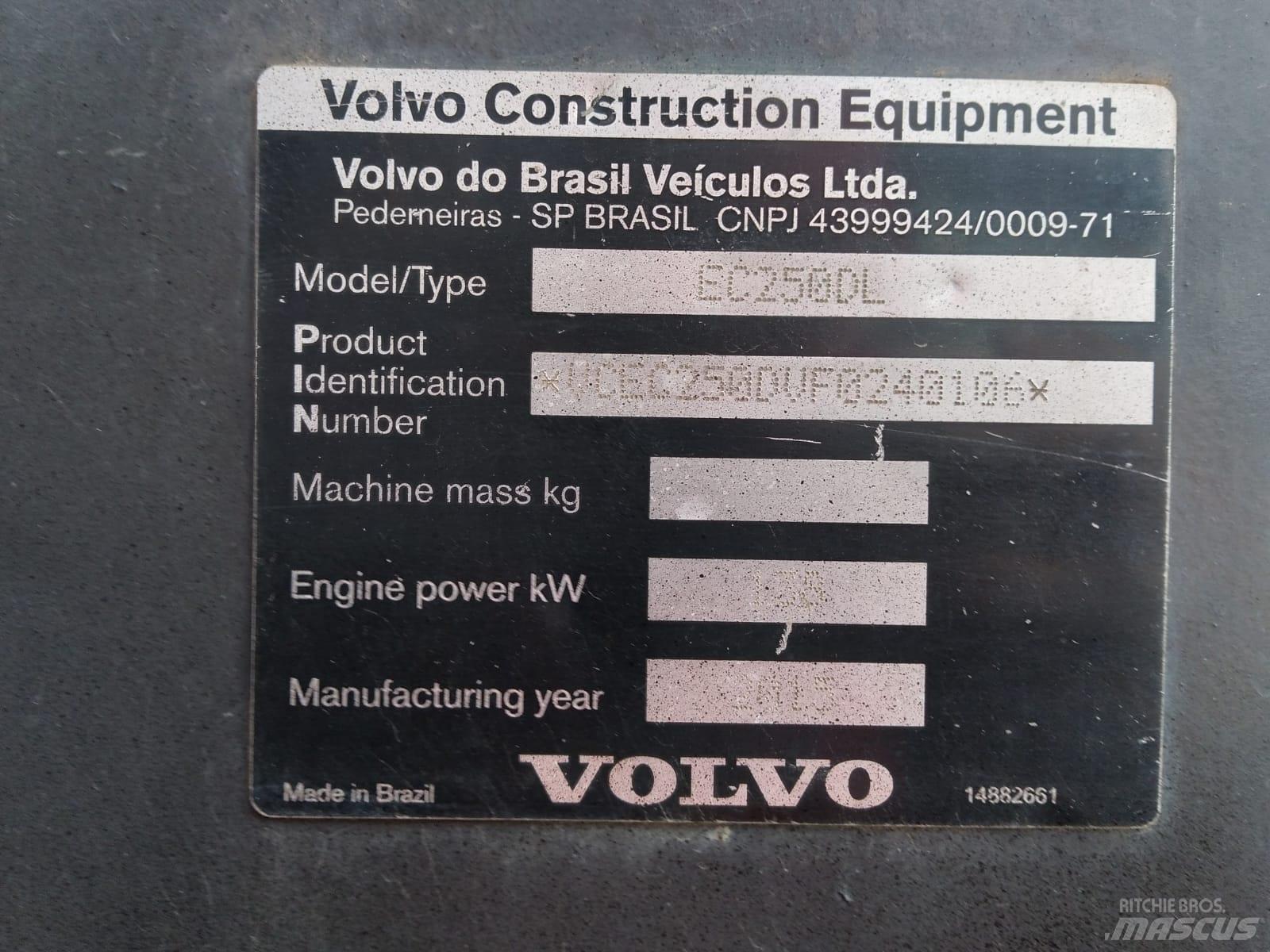 Volvo EC 250 D L 履帶式 挖土機/掘鑿機/挖掘機