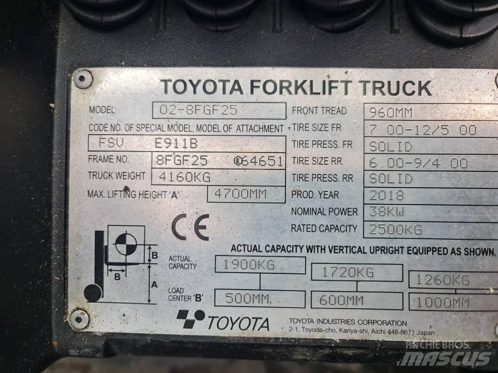 Toyota 02-8 FGF25 液化石油氣LPG卡車