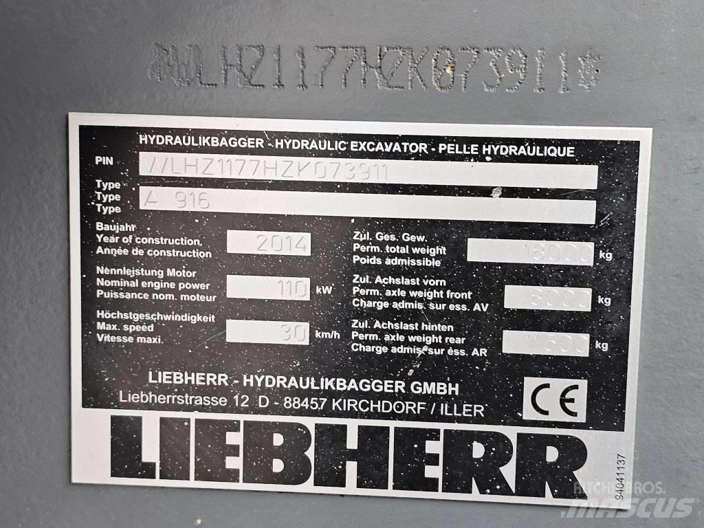 Liebherr A 916 旋轉式挖土機/掘鑿機/挖掘機