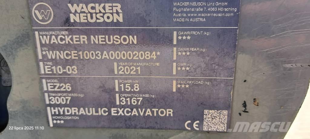 Wacker Neuson EZ 26 履帶式 挖土機/掘鑿機/挖掘機