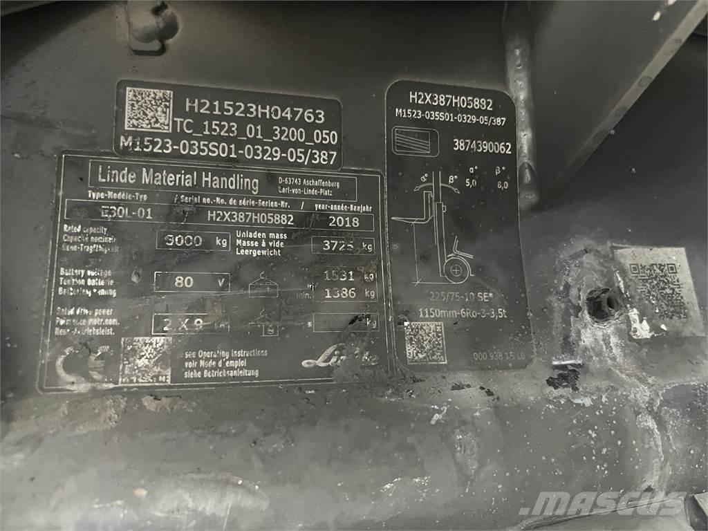 Linde E30L-01 電動堆高機