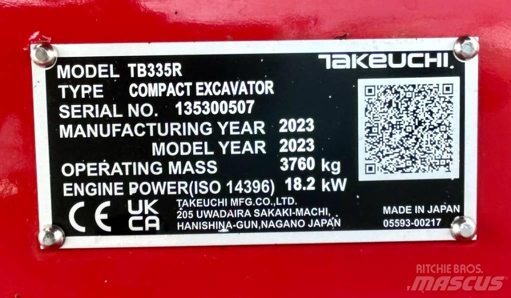 Takeuchi TB 335R V3 小型挖土機/掘鑿機<7t(小型挖掘機)