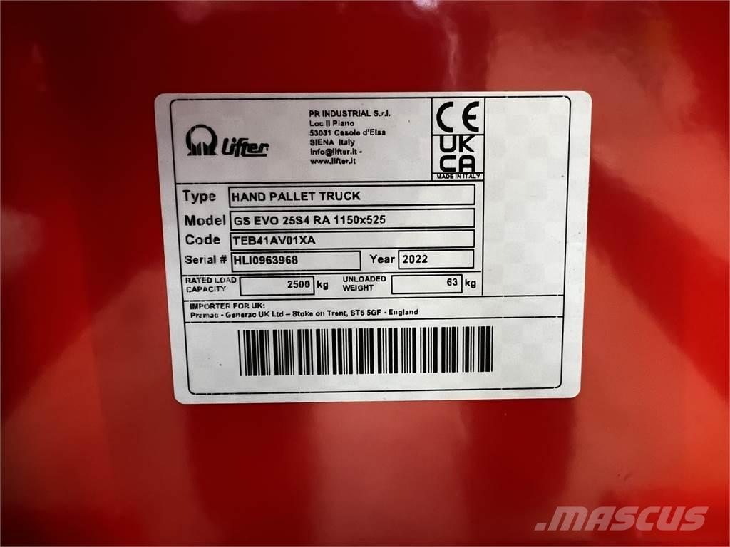 Pramac GS EVO 25 手拉式油壓拖板車