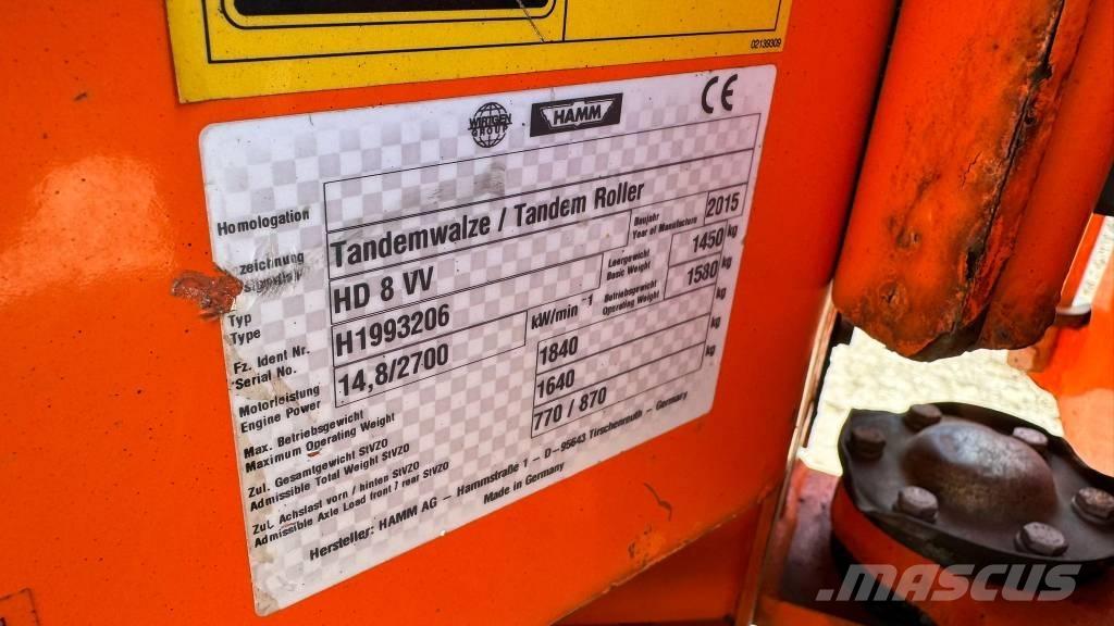 Hamm HD 8 VV 雙輪滾壓機