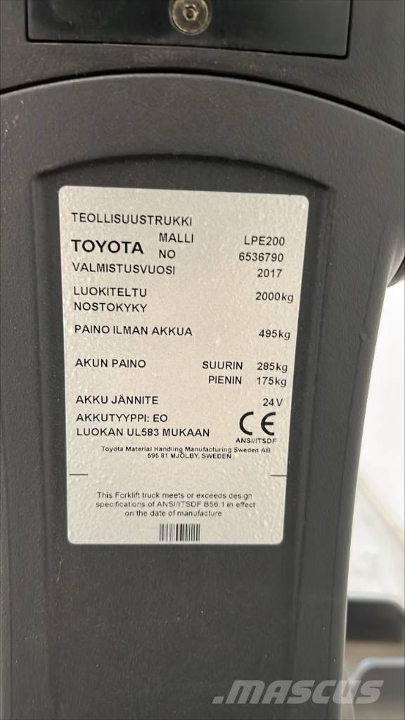 Toyota BT LPE 200 平台型低架升降機