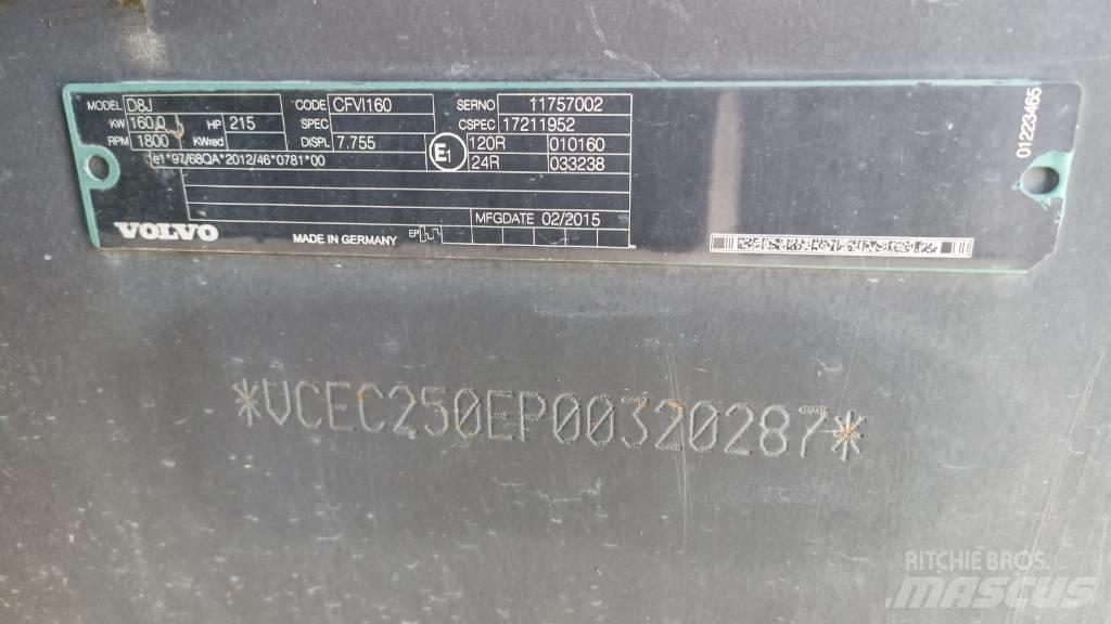 Volvo EC 250 EL 履帶式 挖土機/掘鑿機/挖掘機