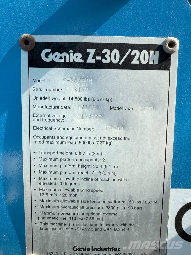 Genie Z 30/20 曲臂高空作業車