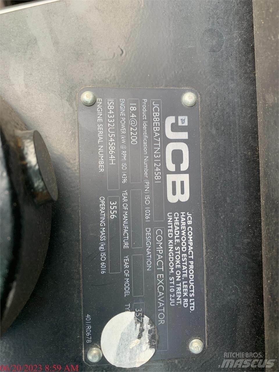 JCB 35Z-1 小型挖土機/掘鑿機<7t(小型挖掘機)