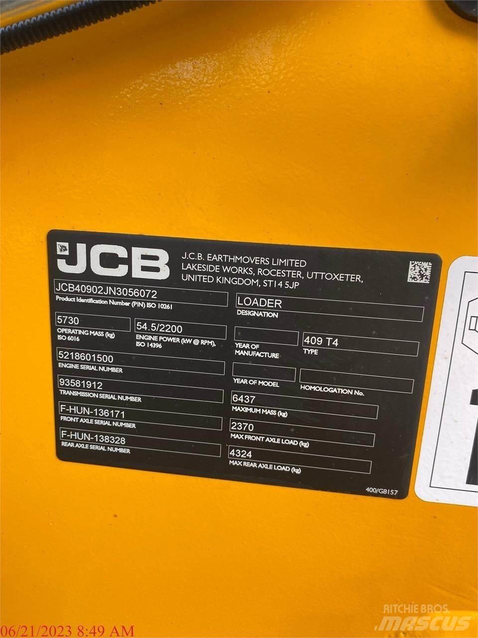 JCB 409 輪胎式裝載機