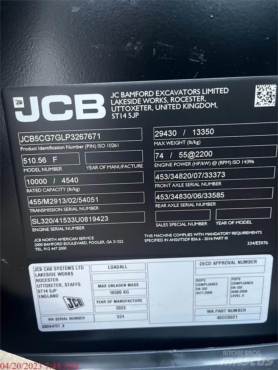 JCB 510-56 伸縮臂操作車