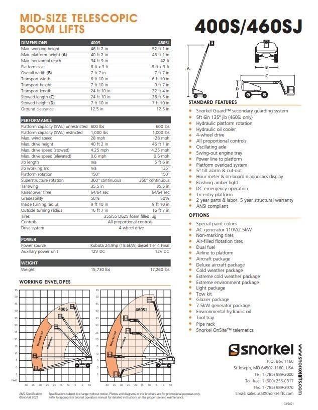 Snorkel 400S 伸縮臂高空作業車
