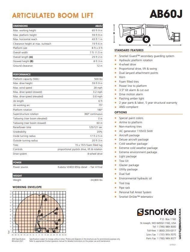 Snorkel AB60J 曲臂高空作業車