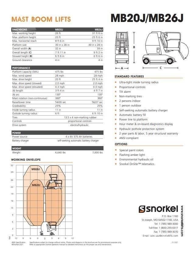 Snorkel MB26J 垂直升降工作台