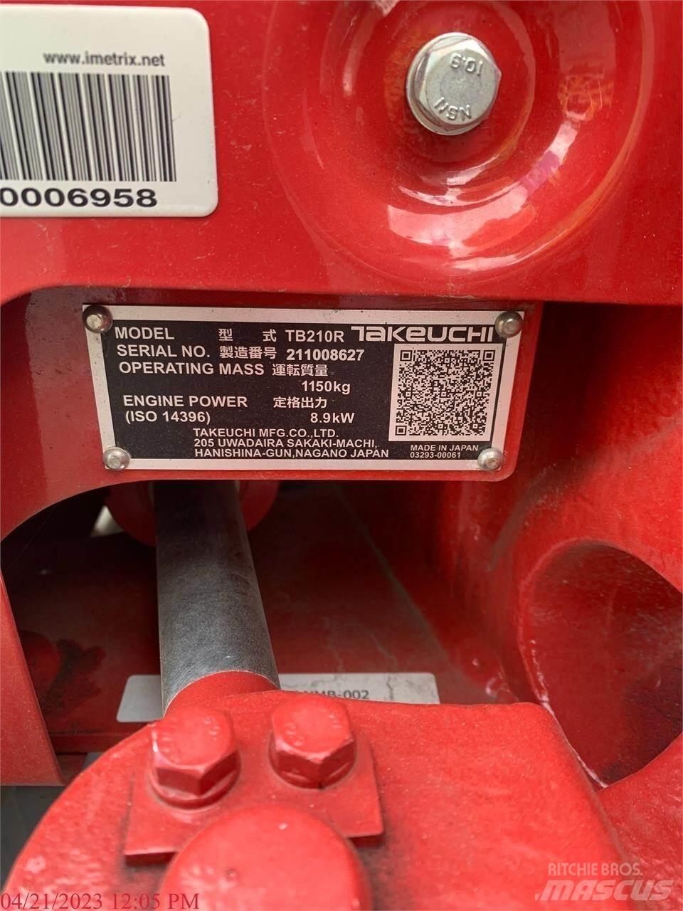 Takeuchi TB210R 小型挖土機/掘鑿機<7t(小型挖掘機)